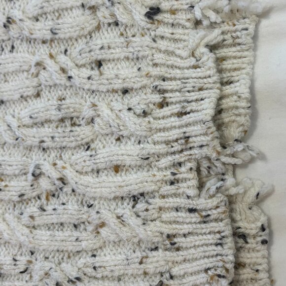 ZARA KID'S GIRL Cream Flecked Distressed Cropped Cable-Knit Sweater, 13-14 Years - Picture 11 of 14